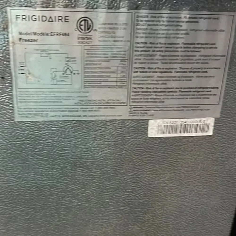 Upright Frigidaire Freezer & small Kenmore refrigerator-